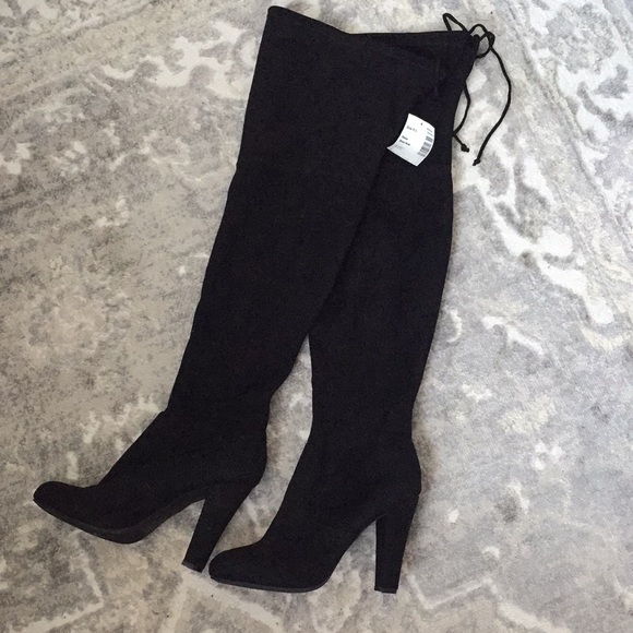 ZIGISOHO Black Over-the-Knee Boots Calf 8.5” - Picture 2 of 7